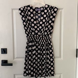 Black Dress with white polkadots